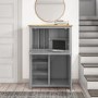 Bureau Desk in Grey with Oak Top - Linden