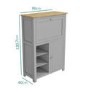 Bureau Desk in Grey with Oak Top - Linden
