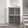 Bureau Desk in Grey with Oak Top - Linden