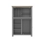 Bureau Desk in Grey with Oak Top - Linden