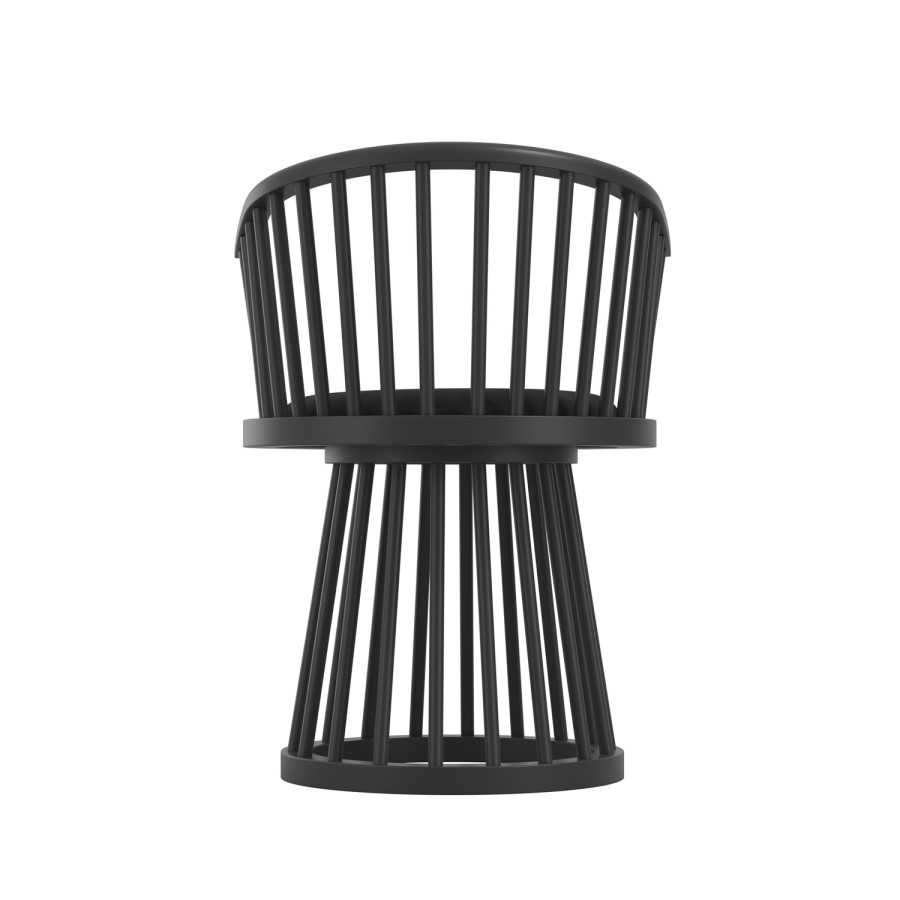 Black Spindle Curved Dining Chair - Lina