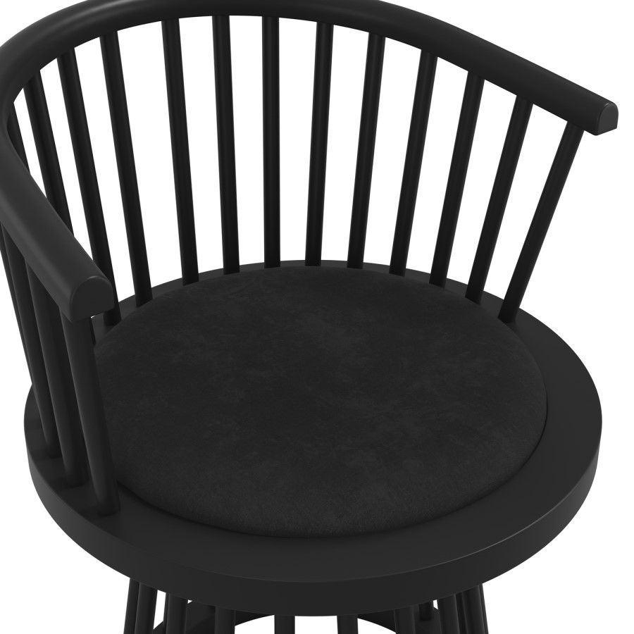 Black Spindle Curved Dining Chair - Lina