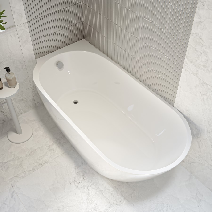 Freestanding Single Ended Left Hand Corner Bath 1650 x 740mm - Lisbon