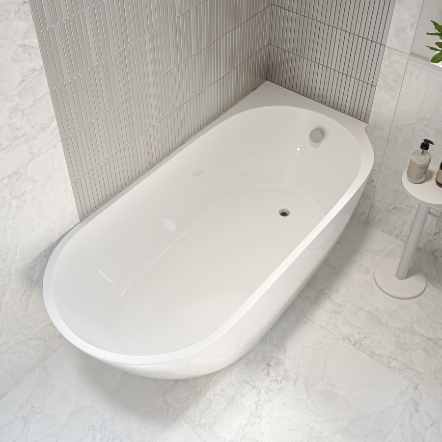Freestanding Single Ended Right Hand Corner Bath 1650 x 740mm - Lisbon