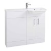 White Vanity Unit Furniture Suite Right Hand - W1000mm