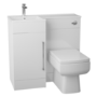 White L-Shaped Thin Edge Basin & WC Unit Right Hand - W900 x H860mm