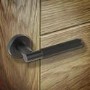 Internal Matt Black Bathroom Lever Door Handle with Lock, Latch and Hinges Pack - 65mm Latch - Livenza - XL Joinery