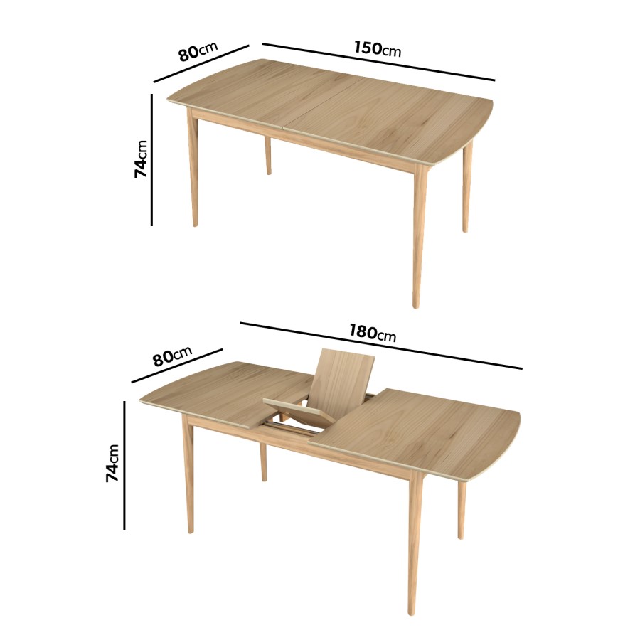 GRADE A1 - 8 Seater Extendable Dining Table in Oak - Ola