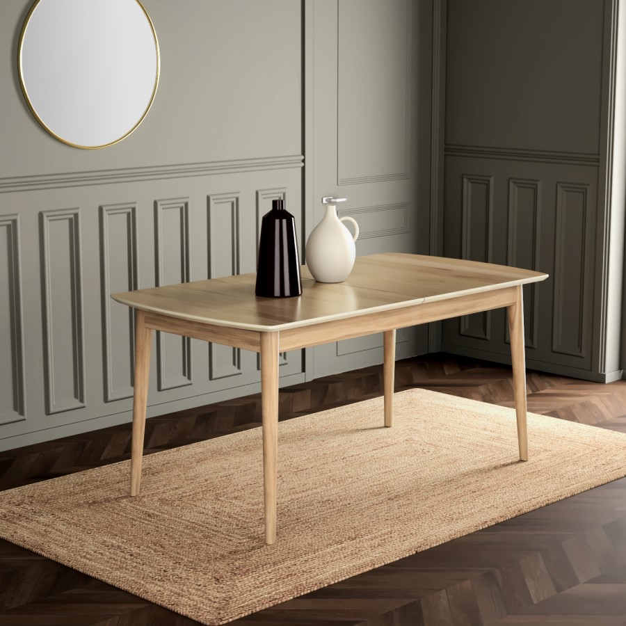 GRADE A1 - 8 Seater Extendable Dining Table in Oak - Ola