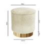 GRADE A1 - Leo Small Faux Sheepskin Round Stool in Natural Cream