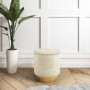 GRADE A1 - Leo Small Faux Sheepskin Round Stool in Natural Cream