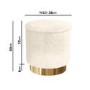 Leo Small Faux Sheepskin Round Stool in Natural Cream