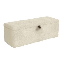 GRADE A2 - Leo Faux Sheepskin Storage Blanket Box in Natural Cream