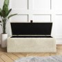 GRADE A2 - Leo Faux Sheepskin Storage Blanket Box in Natural Cream