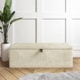 GRADE A2 - Leo Faux Sheepskin Storage Blanket Box in Natural Cream
