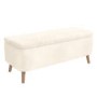 GRADE A2 - Cream End-of-Bed Ottoman Storage Bench in Teddy Fabric - Leo