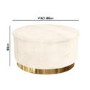 Leo Large Round Faux Sheepskin Pouffe in Natural Cream