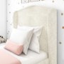 GRADE A1 - Cream Wing Back Single Bed Frame in Faux Sheepskin Teddy Fabric - Leo