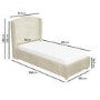 GRADE A1 - Cream Wing Back Single Bed Frame in Faux Sheepskin Teddy Fabric - Leo