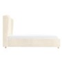 GRADE A1 - Cream Wing Back Single Bed Frame in Faux Sheepskin Teddy Fabric - Leo
