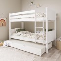 Navy Blue Wooden Detachable Bunk Bed with Trundle - Luca - Furniture123