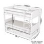 White Wooden Detachable Bunk Bed with Trundle - Luca