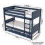 GRADE A2 - Navy Wooden Detachable Bunk Bed with Trundle - Luca