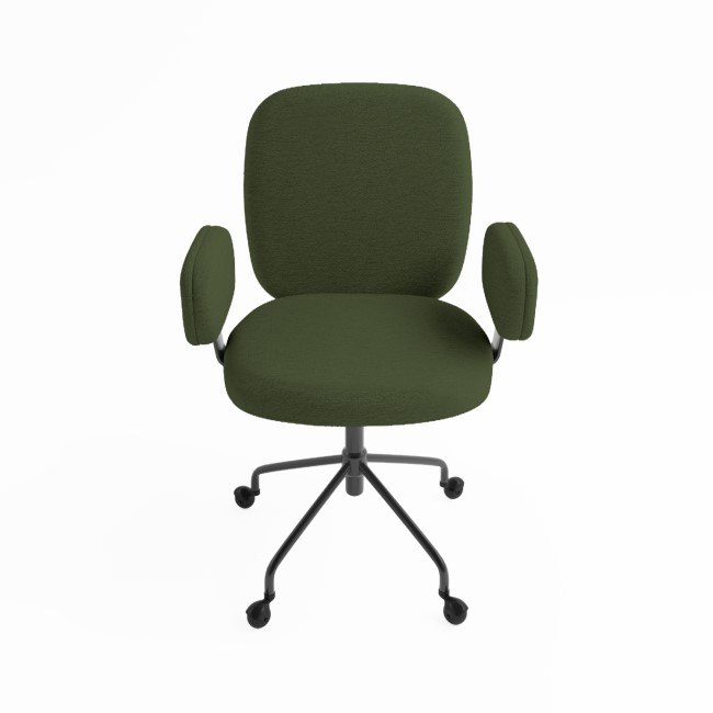 Khaki Green Boucle Office Chair Lulu Furniture123