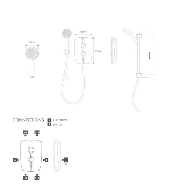 Aqualisa Lumi+ 10.5kW Chrome Electric Shower