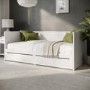 Single Wooden Day Bed with Trundle and Storage in White - Lincoln