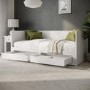 Single Wooden Day Bed with Trundle and Storage in White - Lincoln