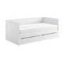 Single Wooden Day Bed with Trundle and Storage in White - Lincoln