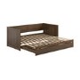 Double Wooden Day Bed with Trundle and Storage in Walnut - Lincoln