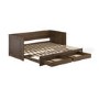 Double Wooden Day Bed with Trundle and Storage in Walnut - Lincoln