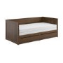 Double Wooden Day Bed with Trundle and Storage in Walnut - Lincoln