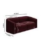 Burgundy Velvet Modular 3-Seater Sofa - Laine  