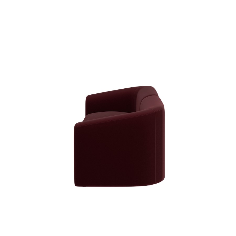 Burgundy Velvet Modular 3-Seater Sofa - Laine  