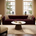 LNE002 Burgundy Velvet Curved Modular 4 Seater Sofa - Laine