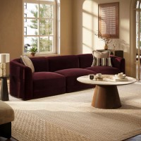 Burgundy Velvet Modular 4-Seater Sofa - Laine  
