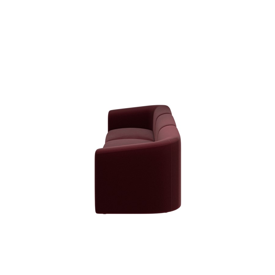 Burgundy Velvet Modular 4-Seater Sofa - Laine  