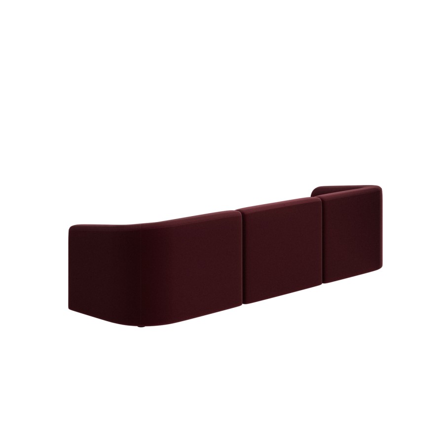 Burgundy Velvet Modular 4-Seater Sofa - Laine  