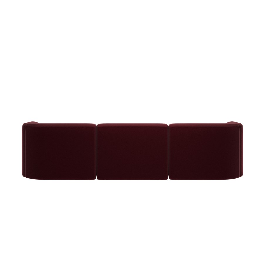 Burgundy Velvet Modular 4-Seater Sofa - Laine  