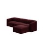 Large Burgundy Velvet Modular 4-Seater Chaise Corner Sofa - Laine 