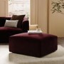 Burgundy Velvet Footstool - Laine 