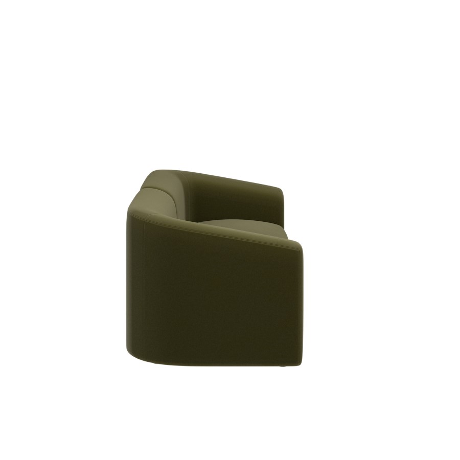 Moss Green Velvet Modular 3-Seater Sofa - Laine 
