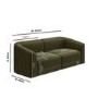 Moss Green Velvet Modular 3-Seater Sofa - Laine 