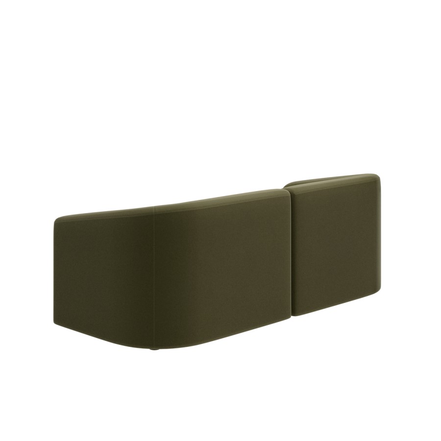 Moss Green Velvet Modular 3-Seater Sofa - Laine 