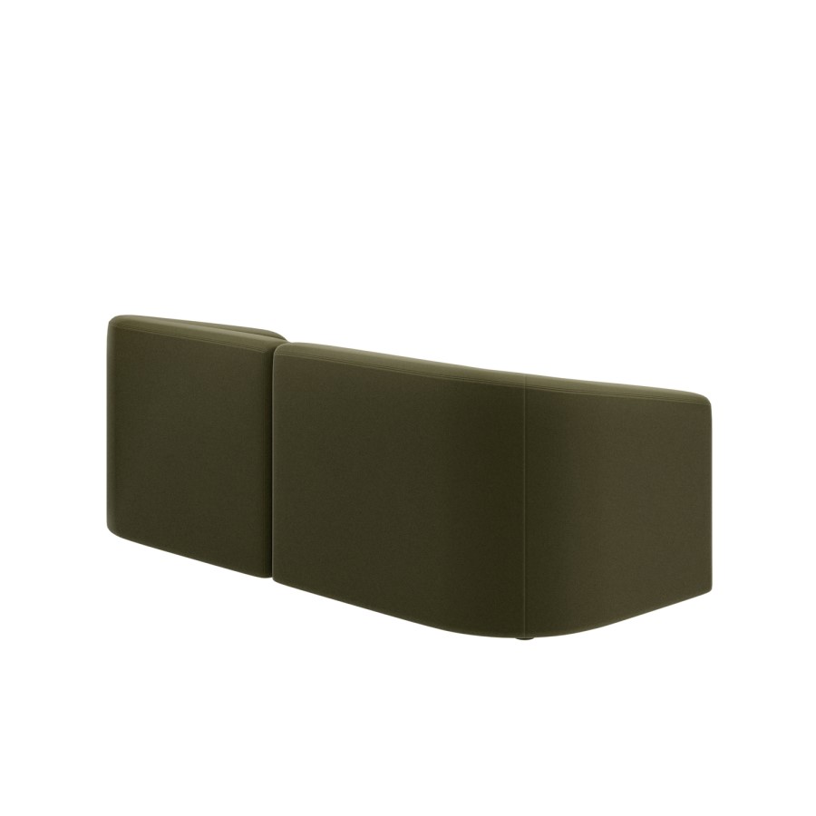 Moss Green Velvet Modular 3-Seater Sofa - Laine 