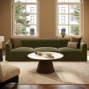 LNE007 Olive Green Velvet Curved Modular 4 Seater Sofa - Laine