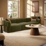 Moss Green Velvet Modular 4-Seater Sofa - Laine 